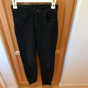 Black washed out embrace high ankle jeans